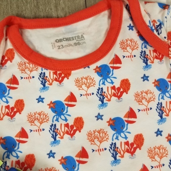 NEW Infant Boys 23m Set 2 Bodysuits and a bib set - Picture 5 of 8